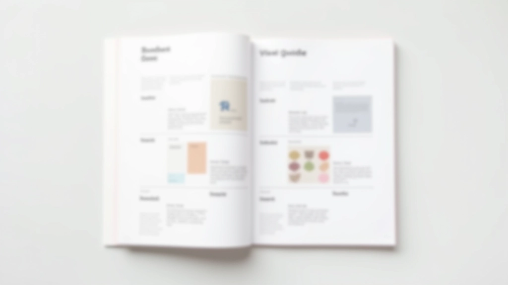 Brand guidelines document showing logo usage, color codes, typography rules, and spacing measurements laid out professionally
