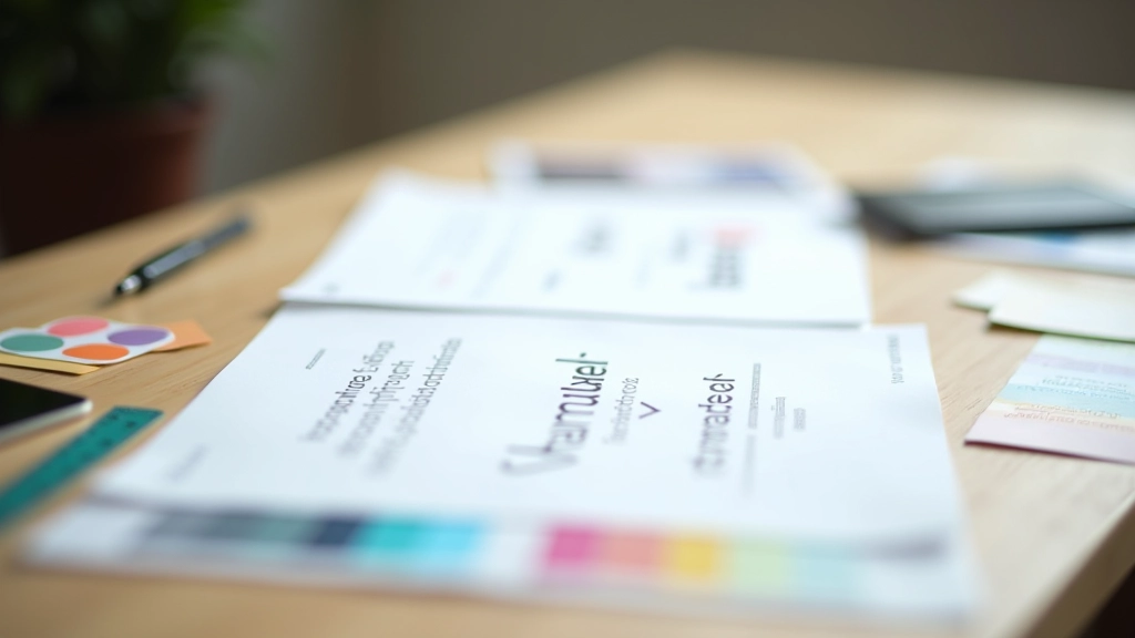 Organized brand guidelines document showing structured sections with color swatches, typography hierarchy, and logo specifications in clean layout